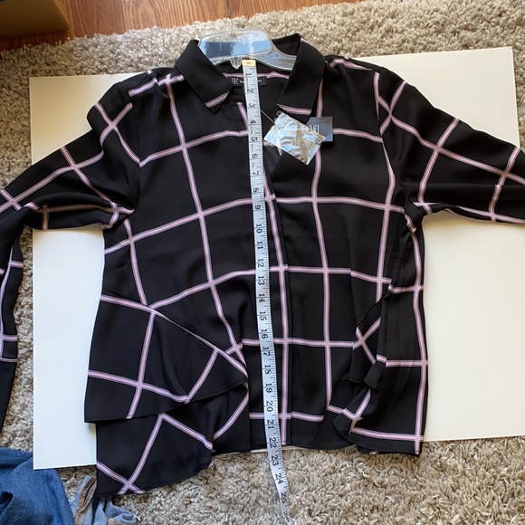 INC International Concepts window pane print blouse - Picture 6 of 7